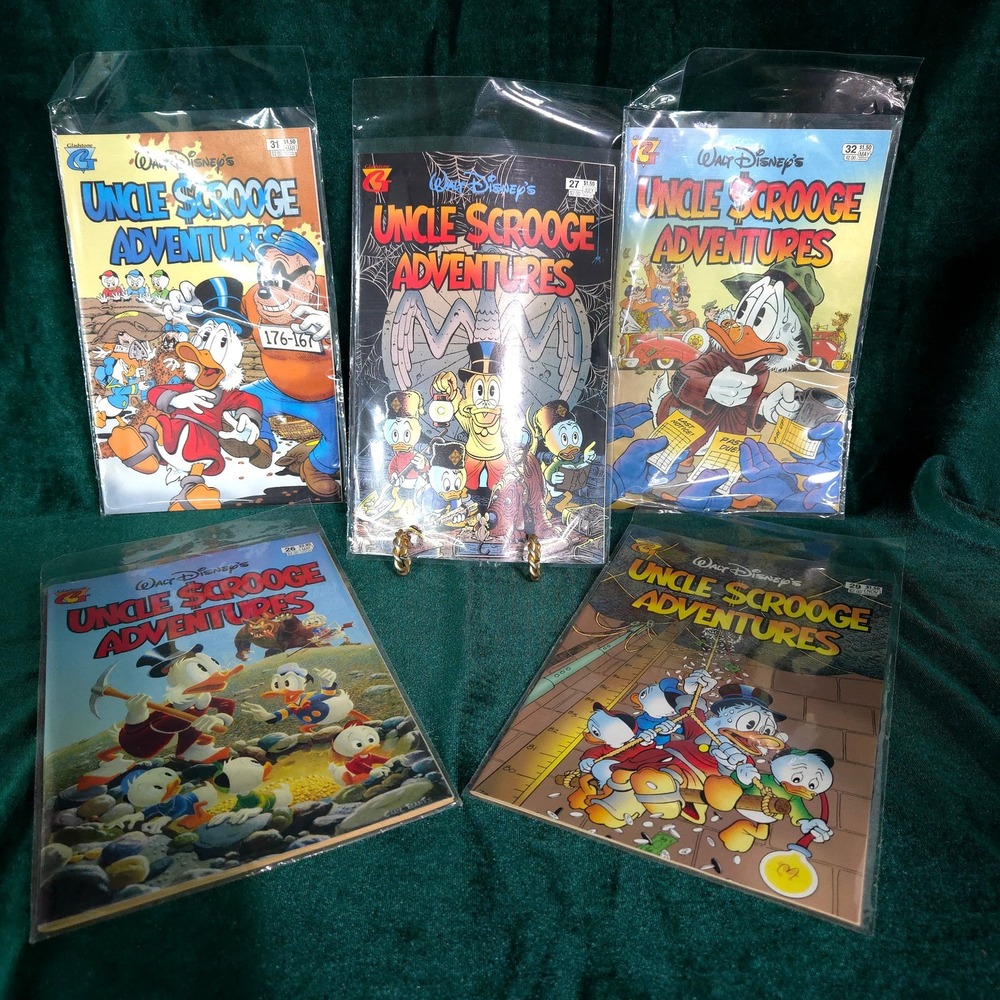 Gladstone Walt Disney's Uncle Scrooge Adventures Comic Book Lot of 5